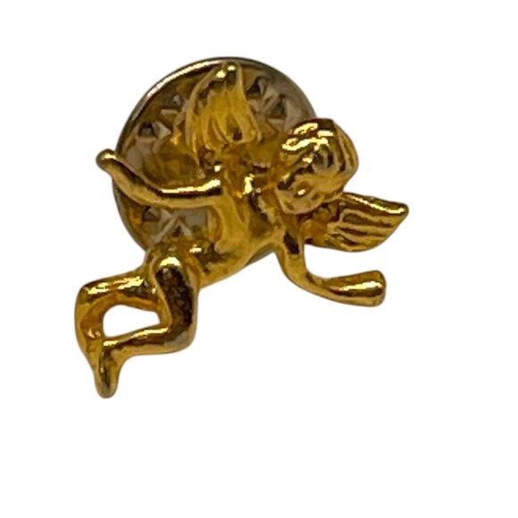 Gold Angel Lapel Pin With Butterfly Clutch Back - Picture 2 of 7